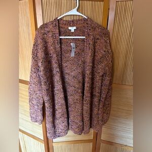 J. Jill Rust and Purple Knit Cardigan